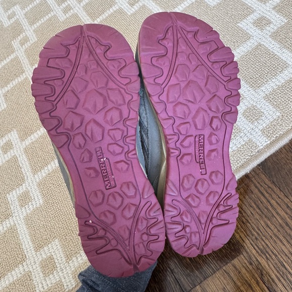 Merrell Capra Bolt Waterproof Trail Hiking Sneakers Gray Purple Girls Size 1W - Picture 4 of 10